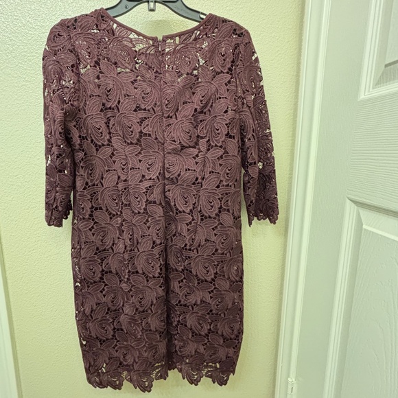 New LOFT Burgundy Lace Shift Dress - Picture 4 of 5
